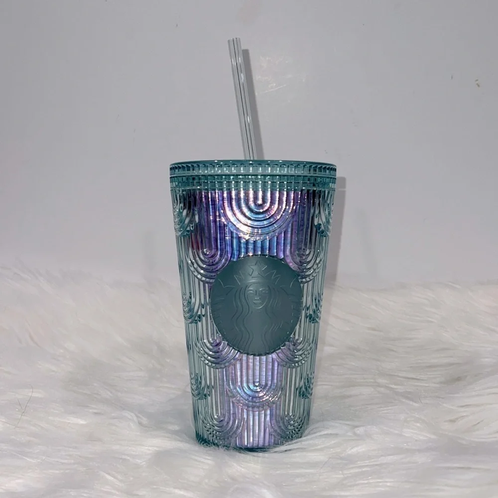 NWT Starbucks 2022 Teal Mermaid Iridescent Venti Tumbler